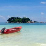 Seychellen Boot am Strand